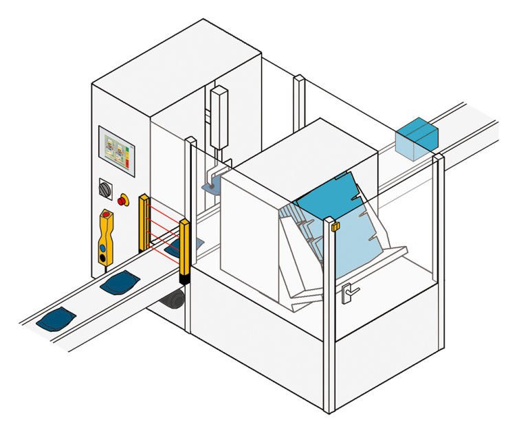 Packaging machine controlled by a Pilz PNOZmulti 2 configurable safety controller