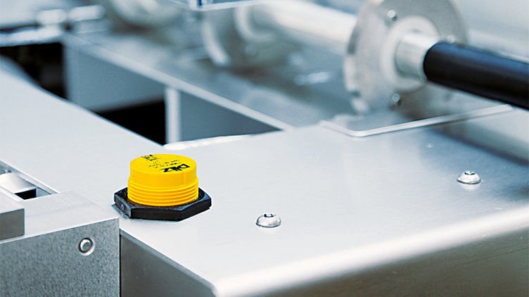Pilz PSENmag sensor installed on production machinery