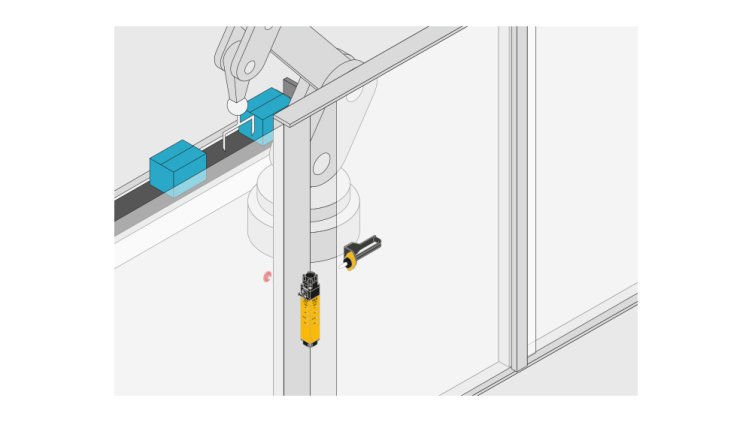 Pilz PSENmlock installed on a sliding machine guard door