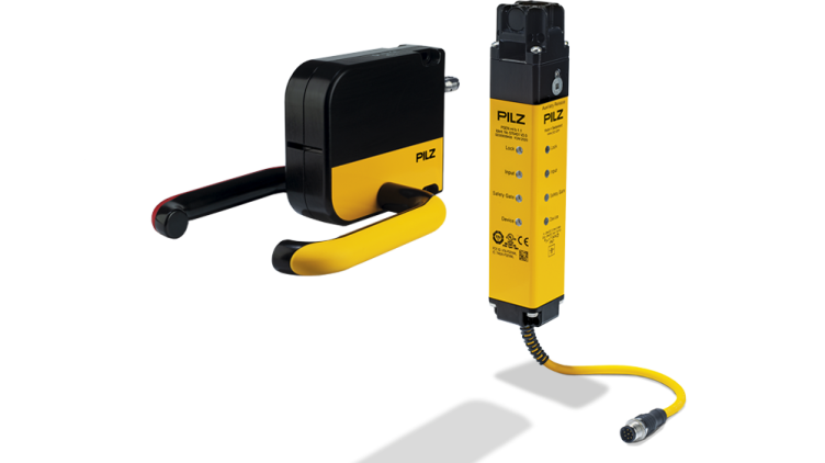 Pilz PSENmlock safety locking device shown with door handle module
