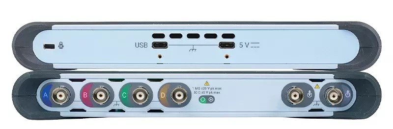PicoScope 5000E Series USB-C oscilloscope connection view