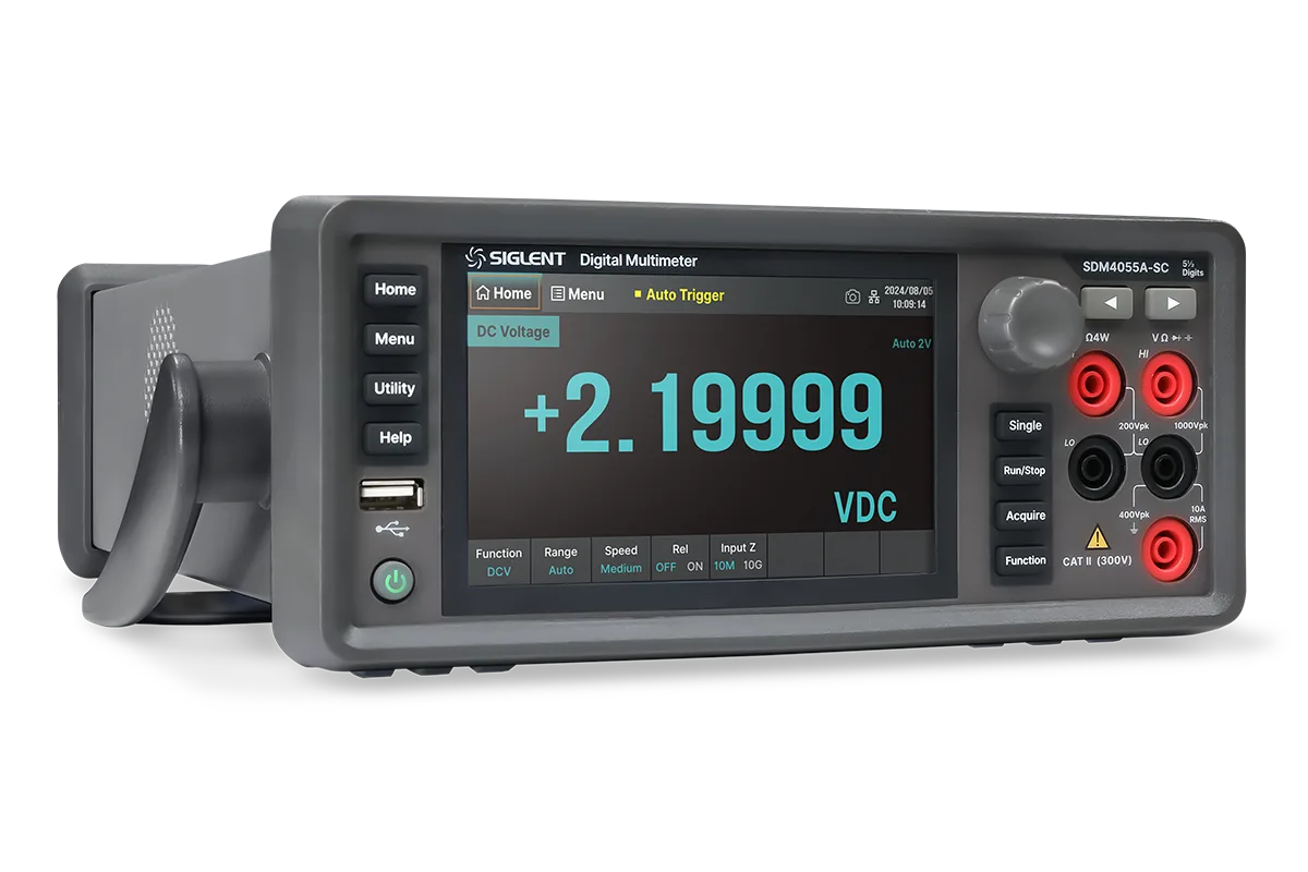 SDM4055A front-panel display and bench DMM controls