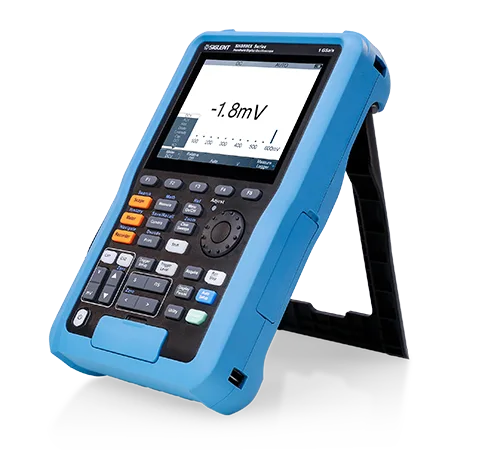 SHS800X handheld oscilloscope display and controls