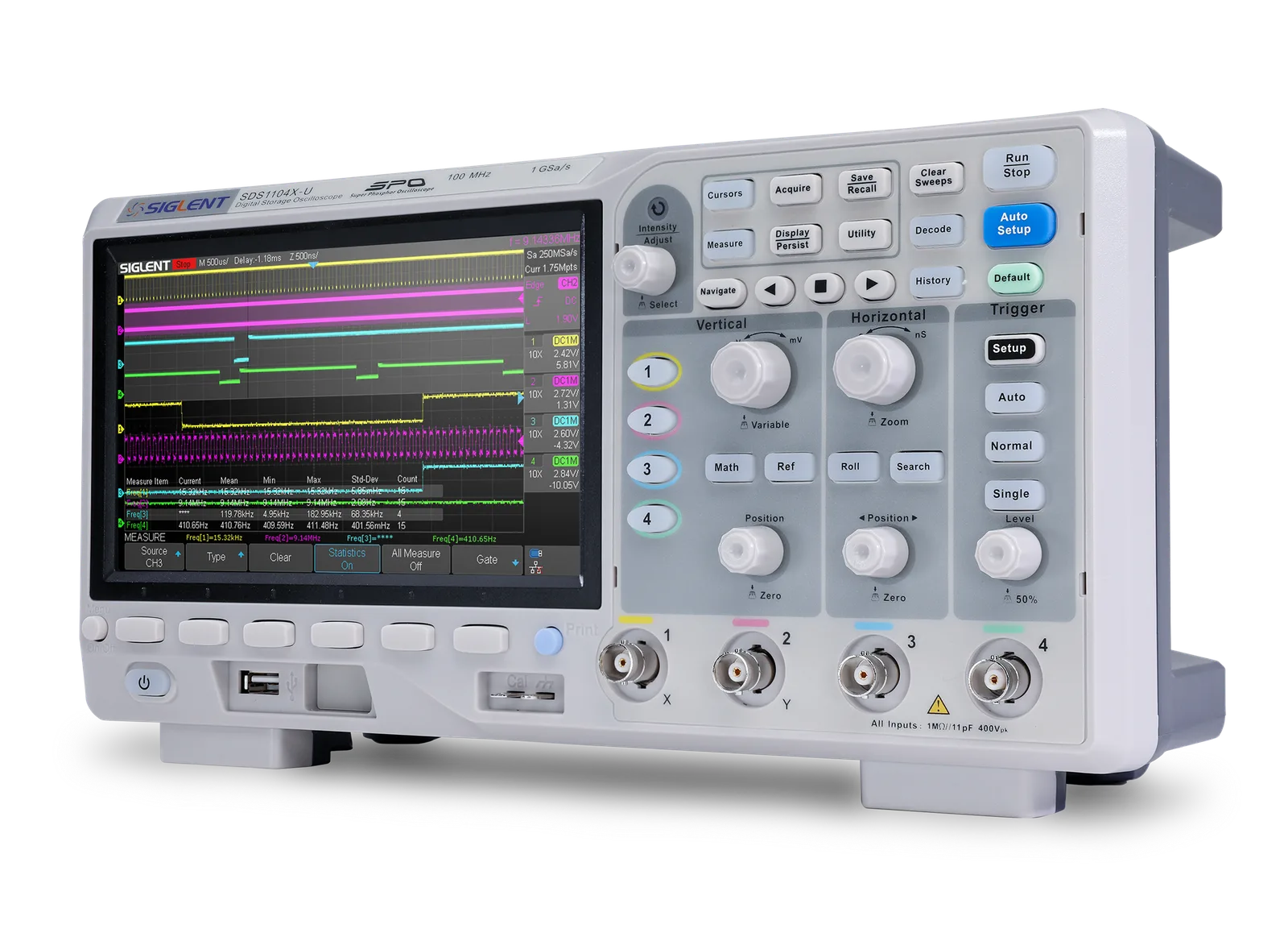 SDS1000X-U — 100 MHz 4-channel Super Phosphor Oscilloscope
