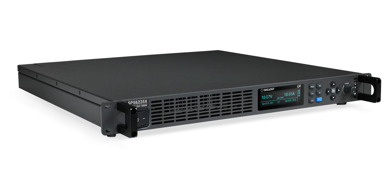 SIGLENT SPS6000X 1U rack-mount DC power supply display and controls