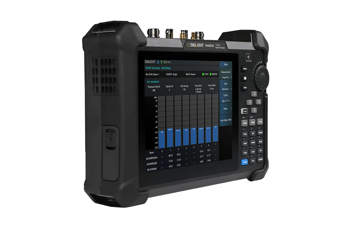 SIGLENT SHA860A spectrum and real-time analysis screen
