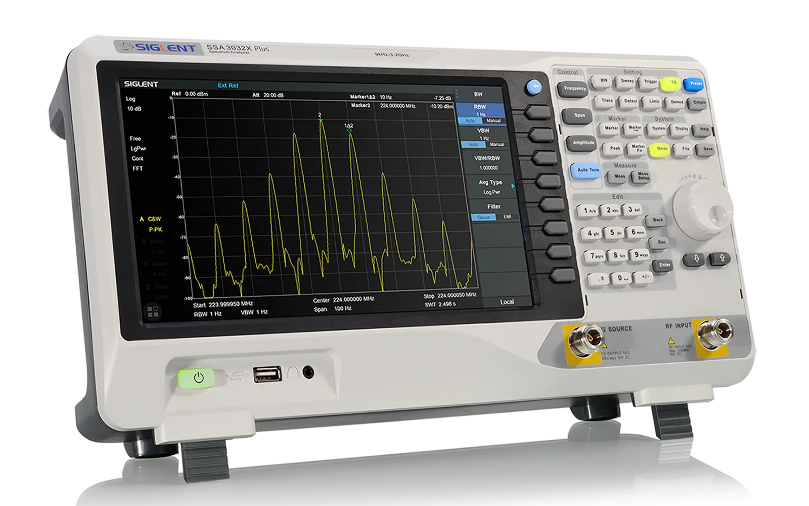 SIGLENT SSA3000X Plus spectrum analyzer measurement display