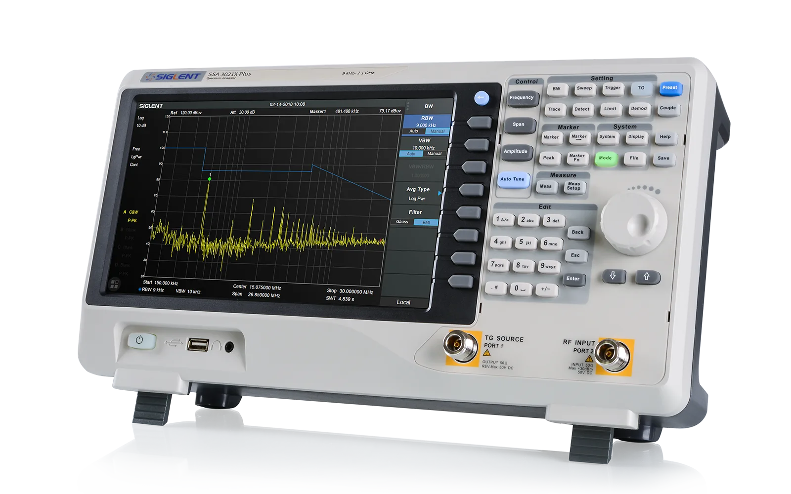 SIGLENT SSA3000X Plus analyzer RF measurement interface