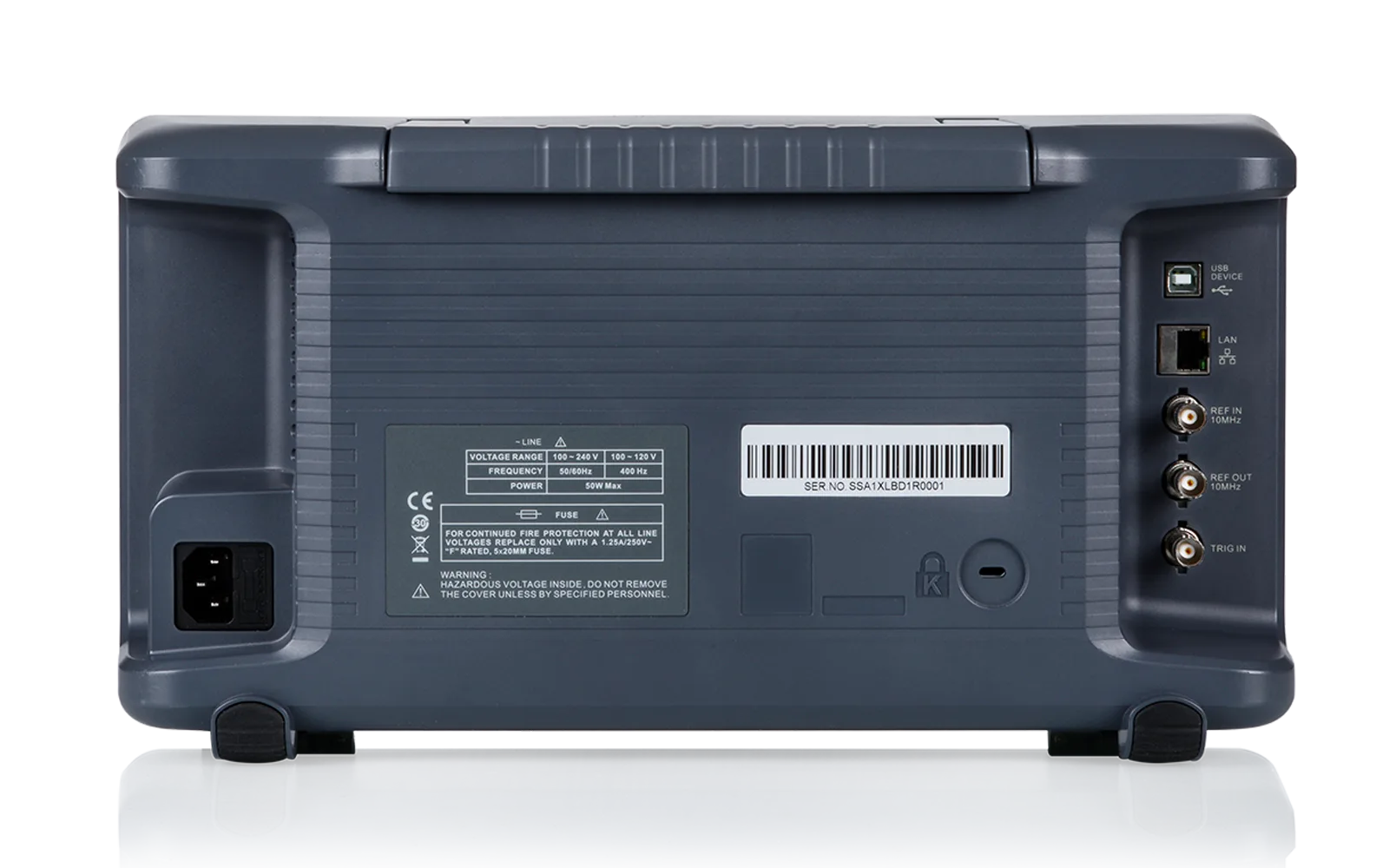 SIGLENT SSA3000X Plus rear and bench configuration