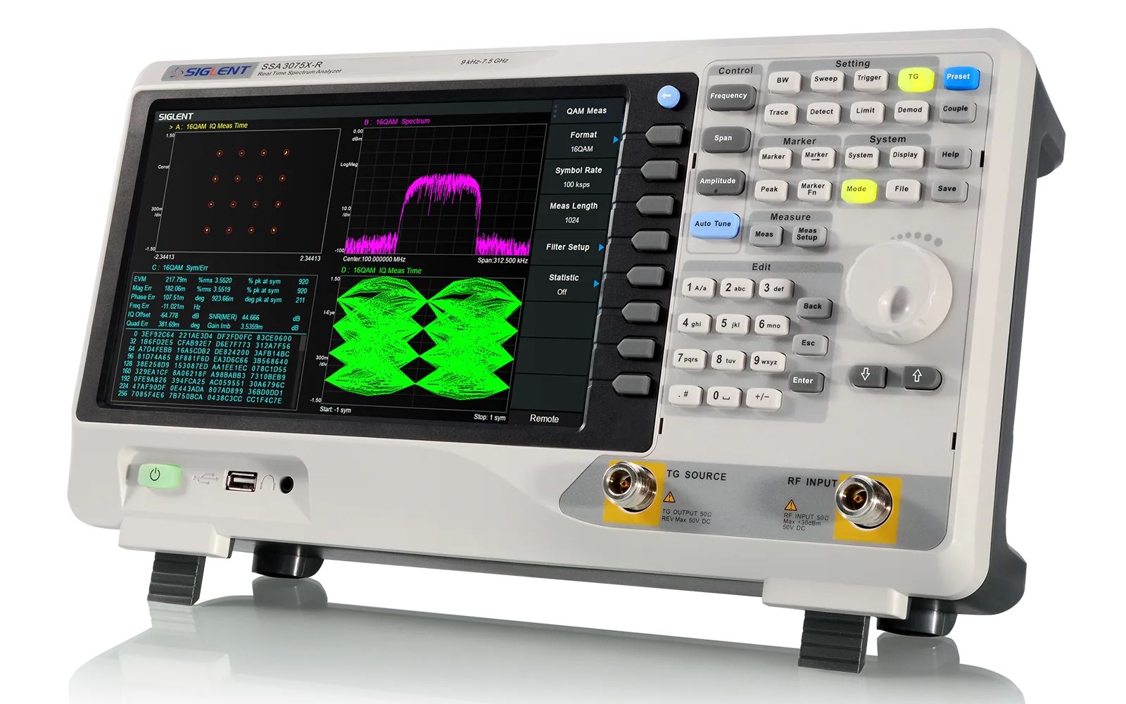 SIGLENT SSA3000X-R real-time spectrum display interface