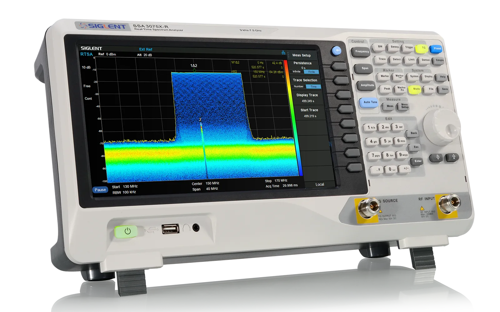 SIGLENT SSA3000X-R density and spectrogram analysis display