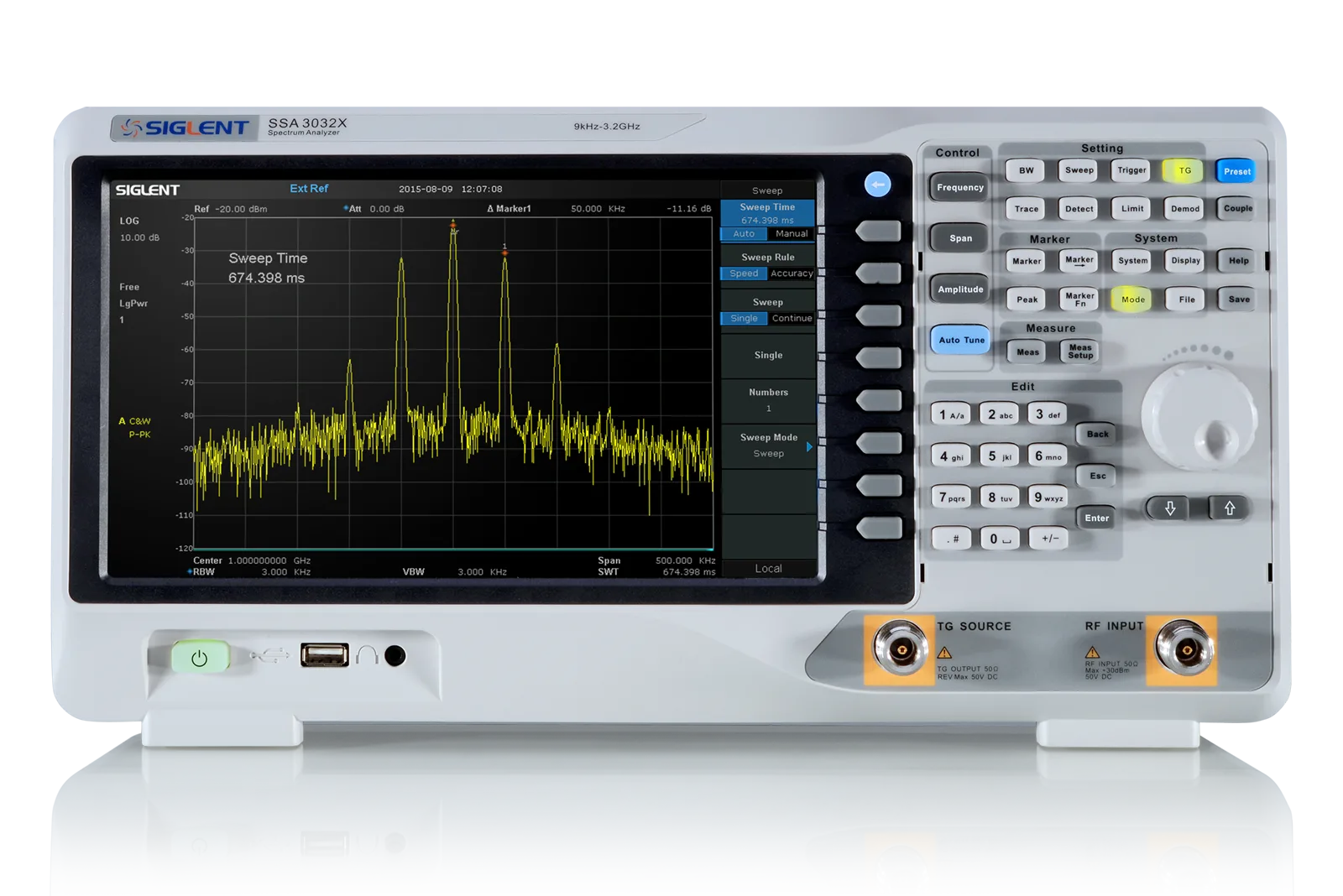 SIGLENT SSA3000X spectrum analyzer RF analysis interface