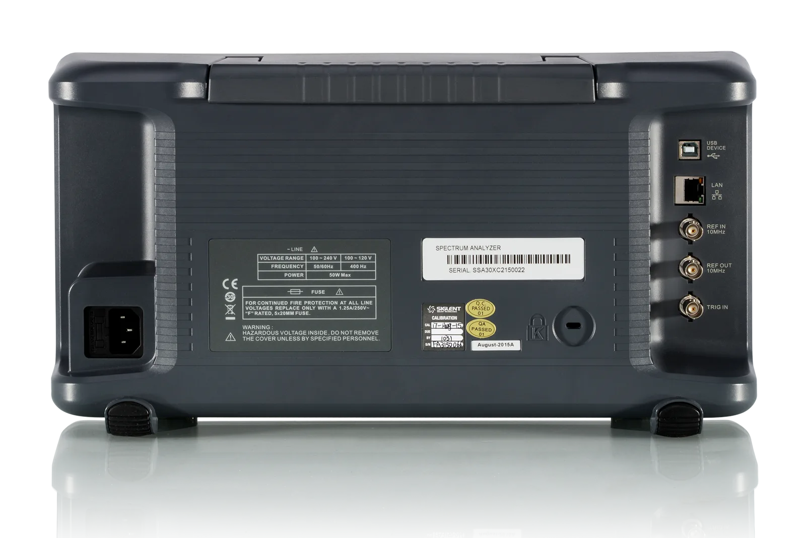 SIGLENT SSA3000X rear-panel and connectivity overview