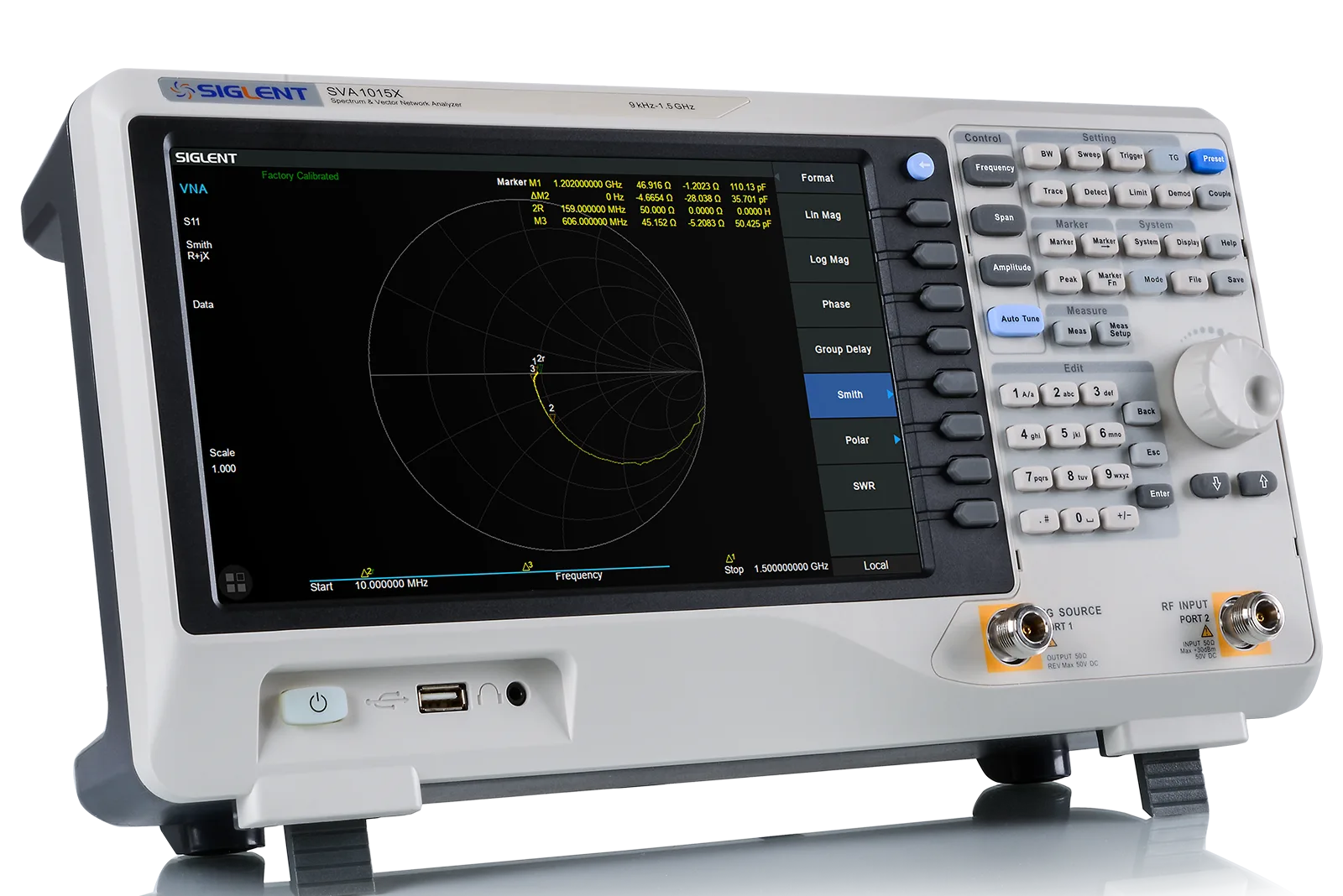 SIGLENT SVA1000X spectrum analyzer measurement display