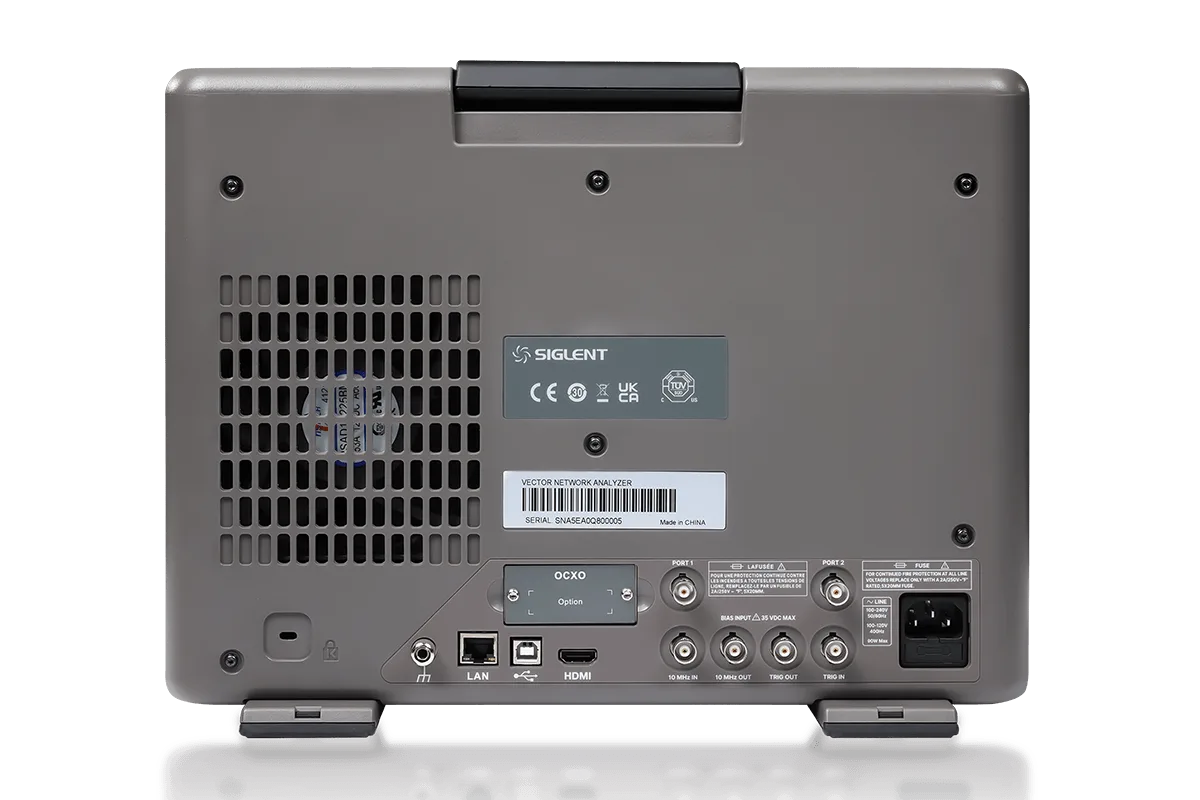 SIGLENT SNA5000X-E rear interface and connectivity view