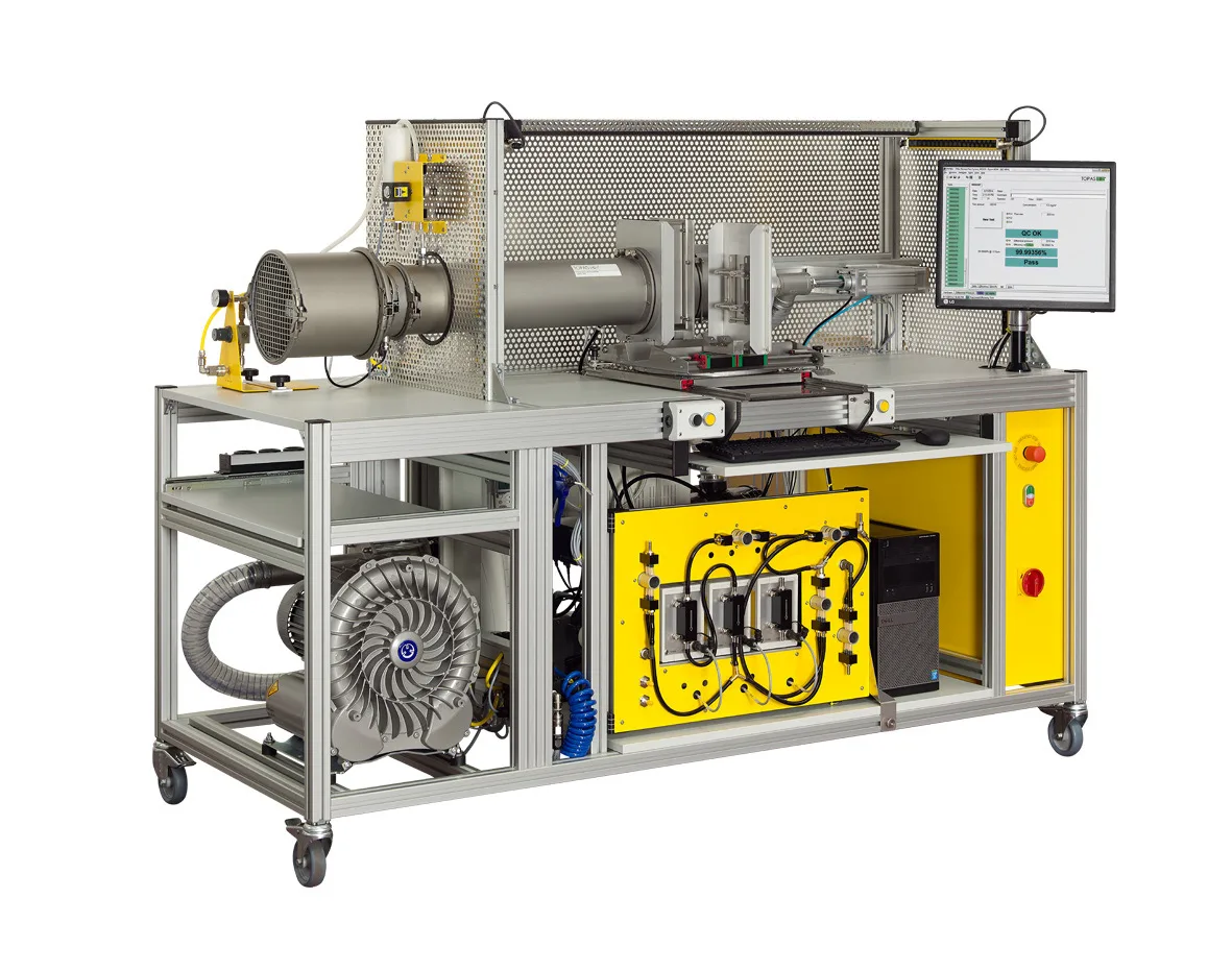 AFC 132 QC HEPA Production Quality-Control Test System workflow diagram
